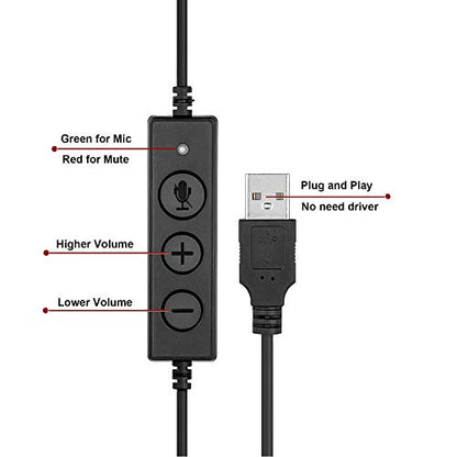 Corded Noise Cancelling Monaural Headset with USB Headset Adapter as Office PC Headset for Computer/PC/Laptop Use Only - size: Monaural