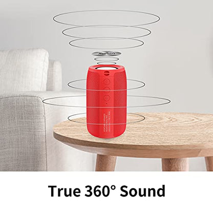 Musibaby M68 Small Rechargeable Speaker, Dual Pairing, Red | Portable, small and compact with USB playback, AUX input, FM radio, TF card playback, up to 24H and dual pairing. - color: Pure Red