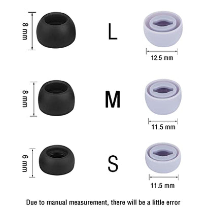 Earbud Cover Silicone Eartips for Galaxy Buds Pro Replacement Ear Tips Compatible with Samsung Galaxy Buds Pro Headphones Fit in Case Eartips Earbud Rubber Tips S M L 6 Pairs (Black+Purple) - color: Black+Purple