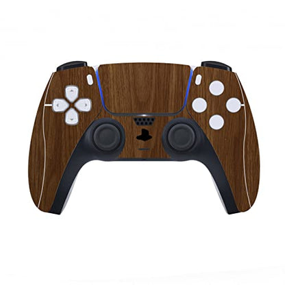 PlayVital for ps5 Skin - Disc Edition Full Set Console Controller Skin, Vinyl Decal Wrap Sticker Cover for ps5 Controller & Charging Station & Headset & Media Remote - Wood Grain - color: Wood Grain