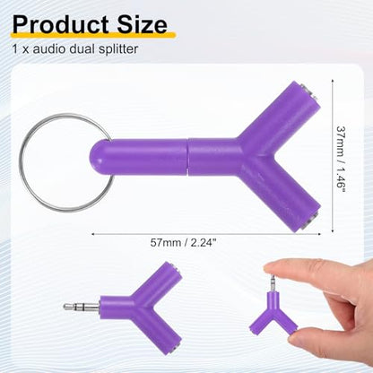 MECCANIXITY Headphone Splitter Adapter, 3.5mm Male to 2 Port Female Y Jack Aux Stereo Splitter for Phone Headset PS4 Switch Tablets, Purple - color: Purple