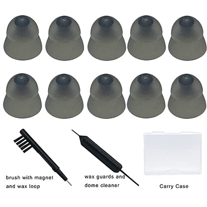 Smokey Hearing Aid Power Domes Close Domes Ear Tips for Resound Sure Fit Style RIC RITE and Open Fit BTE Hearing Amplifier with Cleaning Tools Brush Cleaner and Carry Case (Smokey, Medium) - size: Medium (Pack of 1)