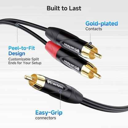Cable Matters RCA Splitter Cable 1 Male to 2 Male, 3ft - size: 3 Feet