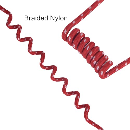 WODASEN Replacement Braided Nylon Fiber Acoustic Coil Tube Moisture Resistant Waterproof Color for Radio Earpiece (Red-2) - color: Red-2