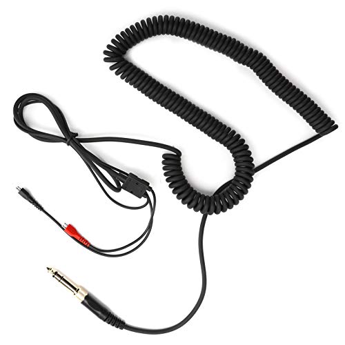 Headphone Coiled Audio Cable with 3.5mm to 6.35mm Adapter, Replacement Cable for Sennheiser HD25 HD560 HD540 HD430 HD250, Oxygen - Free Copper Twisted Pair for HD Sound