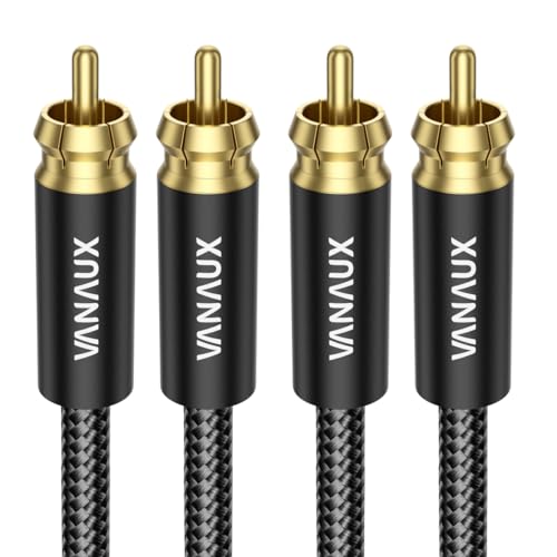 VANAUX Subwoofer Cable 2PACK-3Feet/1M, Digital Audio Coaxial Cable [24K Gold Plated Connectors] S/PDIF RCA to RCA Cable for Home Theater, Soundbar, Projector, Gaming Console, Amplifier, Speaker - size: 2PCS-3feet/1m