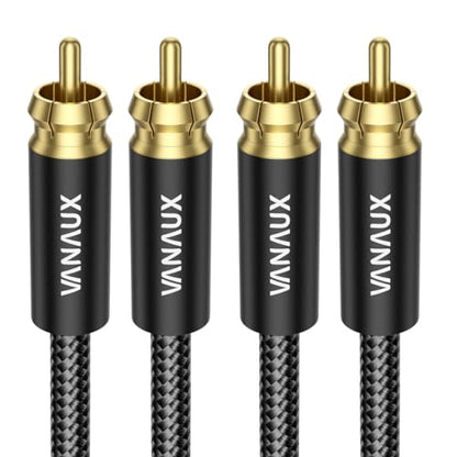 VANAUX Subwoofer Cable 2PACK-3Feet/1M, Digital Audio Coaxial Cable [24K Gold Plated Connectors] S/PDIF RCA to RCA Cable for Home Theater, Soundbar, Projector, Gaming Console, Amplifier, Speaker - size: 2PCS-3feet/1m