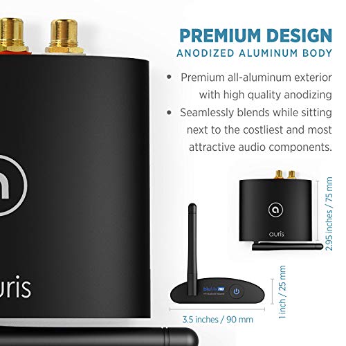 Blume HD Long Range Bluetooth 5.3 Music Receiver Hi-Fi Audio Adapter with Audiophile DAC, LDAC & AptX HD for Home Stereo, AV Receiver or Amplifier - color: Black