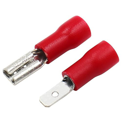 BAOMAIN 0.11" Female & Male Spade Terminals Kit 22-16 AWG 200-Pack - size: Male and Female