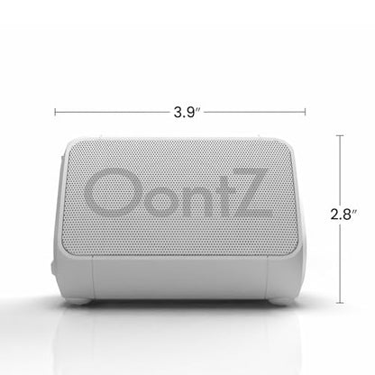 OontZ Angle Solo Compact Bluetooth Speaker, 14-Hour Playtime, White | Compact 5W Bluetooth speaker with clear sound, 100-ft range, IPX5, mic, AUX Input and USB-C Charging Cable. - color: White
