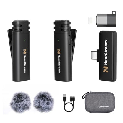 NearStream 2.4GHz Wireless Lavalier Microphone for iPhone/Android/Tablet/PC