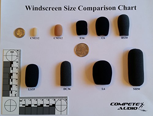Standard Microphone Windscreens (Microphone Covers) 6-Pack Headset/Lapel (Lavalier) Fitness Instructor/Gamer Pack Black