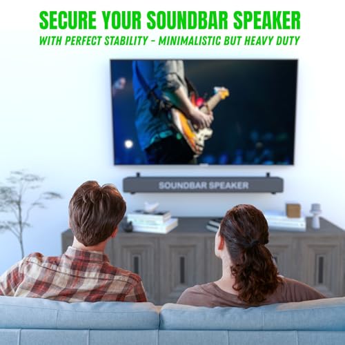 Soundbar Speaker Mounts Under TV – Pack of 2 Minimalist Design, Universal Compatible for Dolby Surround Speakers - Bose, Samsung, Sonos, JBL, VIZIO, LG, Roku - Heavyduty up to 30 LB