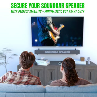 Soundbar Speaker Mounts Under TV – Pack of 2 Minimalist Design, Universal Compatible for Dolby Surround Speakers - Bose, Samsung, Sonos, JBL, VIZIO, LG, Roku - Heavyduty up to 30 LB