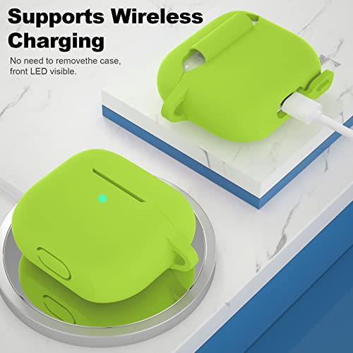 Compatible with AirPods 3 Case, Protective Silicone Cover for AirPods 3rd Generation Case 2021, Wireless Charging - Light Green - color: D-Light Green