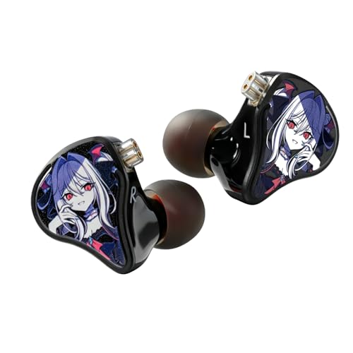 CVJ Vivian IEM Wired Gaming Earbuds, Deep Bass in Ear Monitor with Mic - color: Vivian Character, style: with Mic
