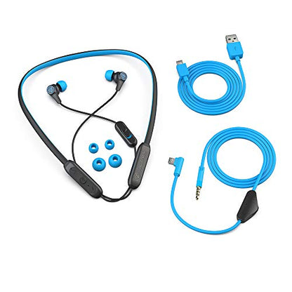 JLab Play Gaming Wireless Earbuds, 11+ Hour Bluetooth 5 Playtime 60ms Super-Low Latency for Mobile Gameplay, Built-in Microphone, AUX Gaming Cord Compatible with Gaming Consoles (Renewed)