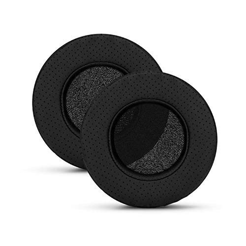 Brainwavz Round Memory Foam Earpads - Suitable Many Large Headphones - SteelSeries, HD668B, ATH, AKG K553, HifiMan, ATH, Philips, Fostex, Sony Ear Pad & More (Perforated Black) - color: Black