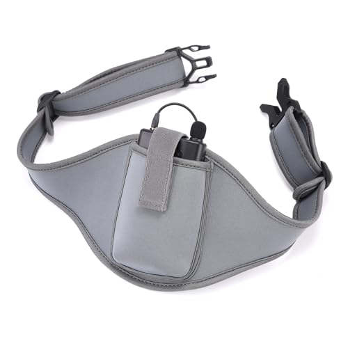 1 Pack Mic Belt Waist Strap Breathable and Stretchy Microphone Belt Holder Waistband Bag Case Carrier Pouch for Fitness Instructors, Theater, Speakers(Gray) - color: Gray