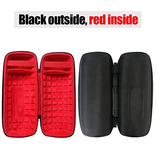 co2CREA Hard Travel Case for JBL Charge 5/4 Speaker, Black+Inside Red | Portable Travel Bag Replacement with Custom Molded Interior and Handle, Shockproof EVA Shell and Soft Lining - color: Outside Black and Inside Red