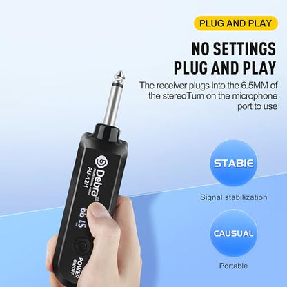 D Debra UHF Wireless Microphone, Cordless Handheld Dynamic