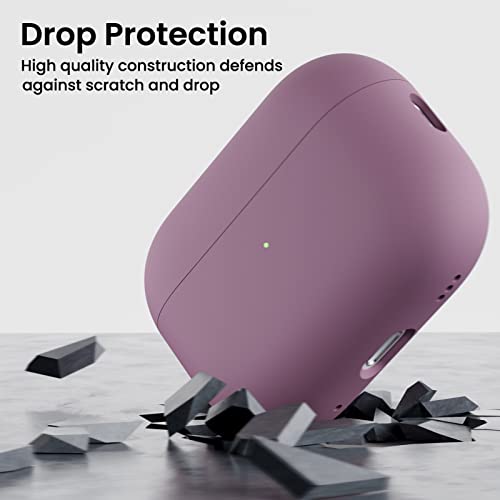 ORNARTO Compatible with AirPods Pro 2 Case 2022, Full Protective Hybrid Silicone for AirPods Pro 2nd Generation Case, Front LED Visible Skin Cover-Lilac Purple | Hybrid Silicone Rubber, Front LED Visible, Wireless Charging, Skin-Friendly Soft Touch, Anti-