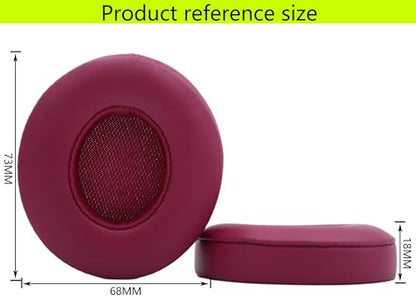 Replacement Ear Pads Compatible with Beats Solo3.0 Wireless Dark Brick red - color: Dark Brick red