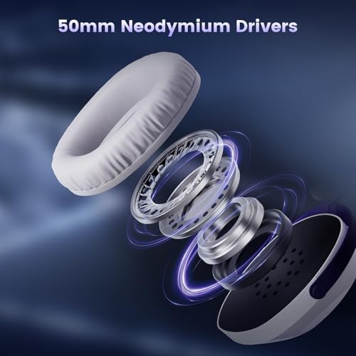 Akko GH300 Wireless Gaming Headphone, Quad-Mode Connectivity White Headset with 50mm Drivers, Virtual 7.1 Surround Sound, Noise Cancelling Mic, RGB Lights Compatible with Laptop, Desktops - color: White