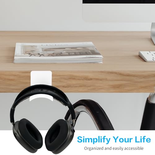 YAODHAOD Headset Hanger Holder Wall Mount, Sticky Headset Stand Holder Clip Under Desk for All Headphone/Controller (White,Wall-Mounted) - color: White, size: Wall-Mounted