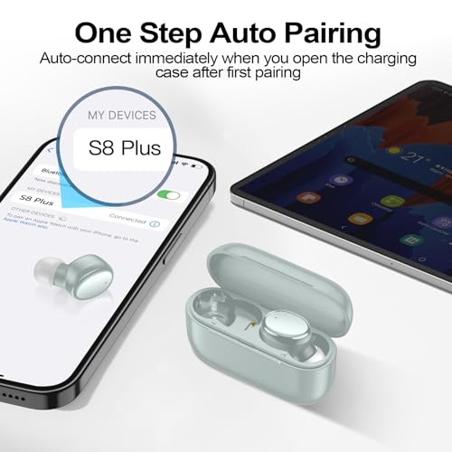 kurdene Wireless Earbuds Bluetooth 5.4 in Ear Buds Light Weight Headphones,Deep Bass Sound,Built in Mics Headset,Clear Calls Earphones for Sports Workout Light Blue - color: Blue