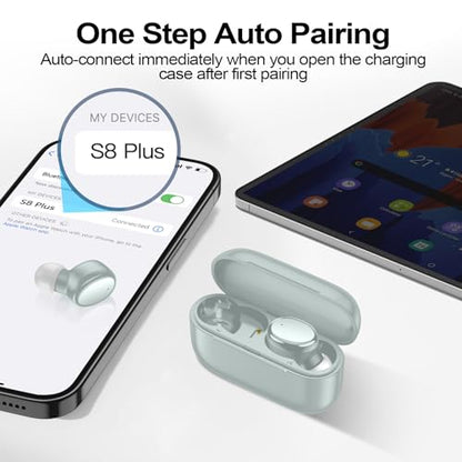 kurdene Wireless Earbuds Bluetooth 5.4 in Ear Buds Light Weight Headphones,Deep Bass Sound,Built in Mics Headset,Clear Calls Earphones for Sports Workout Light Blue - color: Blue