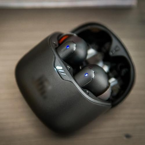 Replacement Silicone Ear Tips for JBL Tune Flex Wireless Earbuds, 8 Pairs (Black, XS/S/M/L)