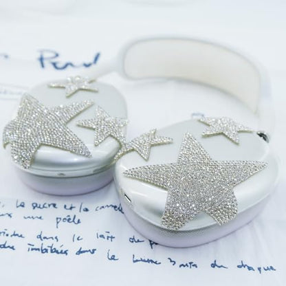 Star Bling Case Cover for AirPods Max Headphones(2024/2020)(USB-C/Lightning),Clear Soft TPU Anti-Scratch Ear Pad/Ear Cups/Headband Case Transparent Accessories for Apple AirPods Max - color: Star