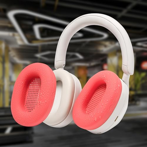 WC SweatZ XM5 - Patented Earpad Sweat Covers for Sony WH1000XM5 by Wicked Cushions | Full 360 Earpad Protection | Sweatproof & Easily Washable | Red - color: Red