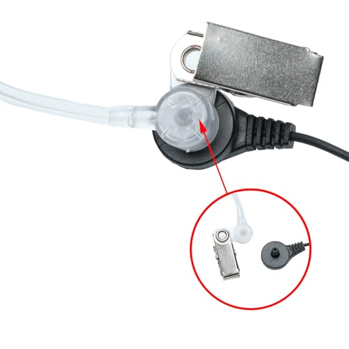 Tube Earpiece 3.5mm Threaded Compatible with Yaesu VX-6R HX400 | 3.5mm 4-pole threaded, acoustic tube, in-line PTT mic; Compatible with VX-7R FT-270R HX210 HX370s HX890 EVX-S24