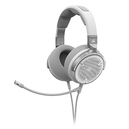 Corsair Virtuoso PRO Wired Open Back Gaming Headset - Detachable Uni-Directional Microphone - 50mm Graphene Drivers - 20Hz-40 kHz Frequency Response - White - color: White
