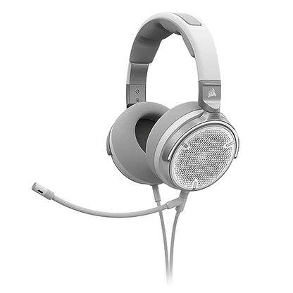 Corsair Virtuoso PRO Wired Open Back Gaming Headset - Detachable Uni-Directional Microphone - 50mm Graphene Drivers - 20Hz-40 kHz Frequency Response - White - color: White