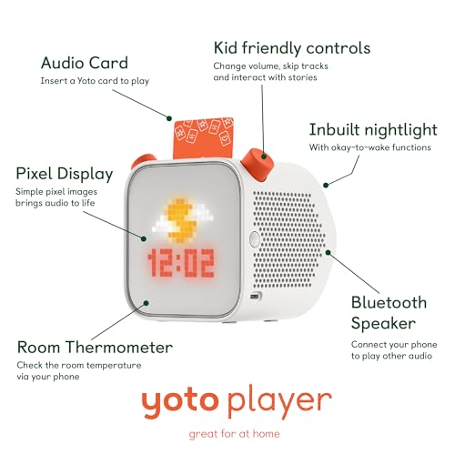 YOTO Player (3rd Gen.) - Kids Audio Player, Screen-Free, Ages 3-12 | Mp3 player for kids | storytelling device | ok to wake clock | sleep sounds | alarm | nightlight | thermometer | screen free