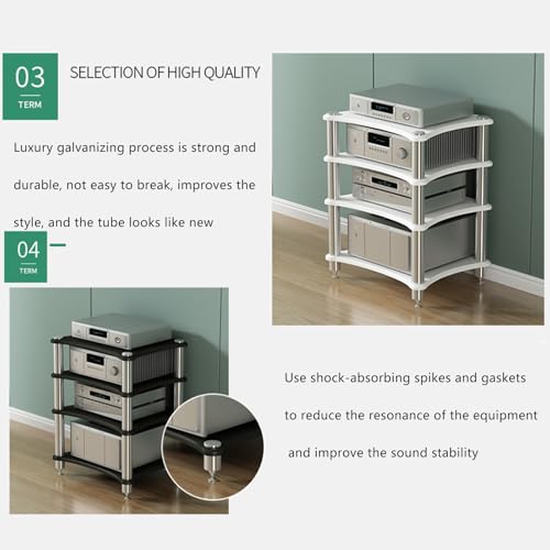 Stereo cabinet,audio rack,av media stand,stereo stand,audio stand,av cabinet,stereo racks and stands,media rack,hifi rack,audio rack cabinet,stereo rack,audio cabinet,audio-video shelving,av rack(2-la - color: 2-layer, size: Black