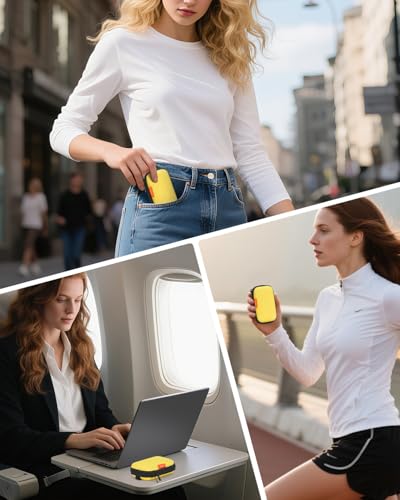Gold-Yellow Mini Earbud Case, Cute Protective Pouch for Apple Airpods | Fits Samsung Galaxy Buds, JBL, Sony, Cable, Card, Earplugs, Heart Monitor, Small Hard Shell Bag - color: Gold-Yellow