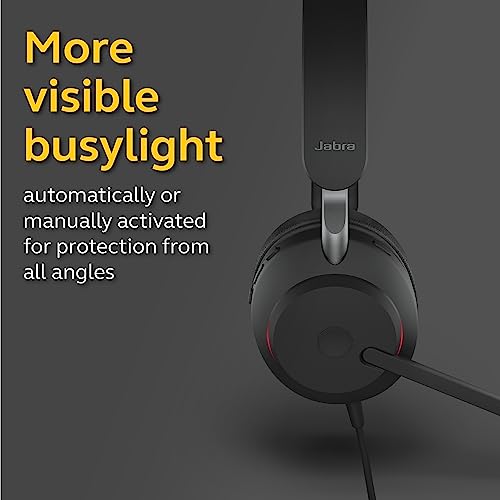 Jabra Evolve2 40 MS Wired Headphones, USB-A, Mono, Black – Telework Headset for Calls and Music, Enhanced All-Day Comfort, Passive Noise Cancelling Headphones, MS-Optimized with USB-A Connection - size: Microsoft Teams, style: Mono (USB-A)