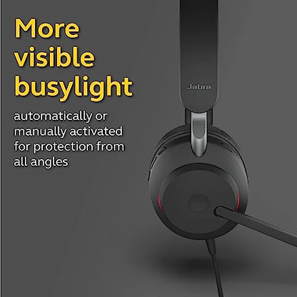 Jabra Evolve2 40 MS Wired Headphones, USB-A, Mono, Black – Telework Headset for Calls and Music, Enhanced All-Day Comfort, Passive Noise Cancelling Headphones, MS-Optimized with USB-A Connection - size: Microsoft Teams, style: Mono (USB-A)