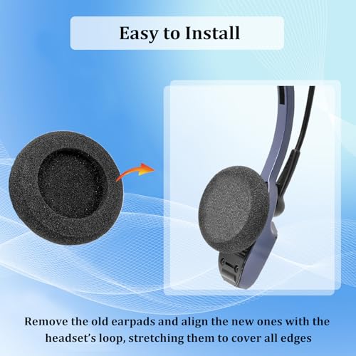 Ear Pads Replacement for B250-XTS Bluetooth Headset (4 Pack) | Foam Ear Cushions Compatible with VXI BlueParrott B250-XTS B250-XT B250 B150 Headsets