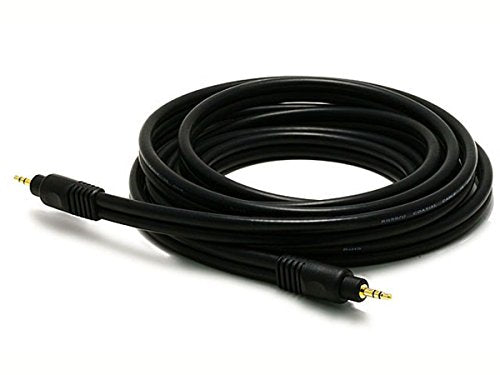 Monoprice Audio Cable - 10 Feet - Black | Premium 3.5mm Stereo Male to 3.5mm Stereo Male 22AWG, Gold Plated - size: 10 Feet