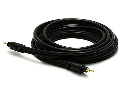 Monoprice Audio Cable - 10 Feet - Black | Premium 3.5mm Stereo Male to 3.5mm Stereo Male 22AWG, Gold Plated - size: 10 Feet