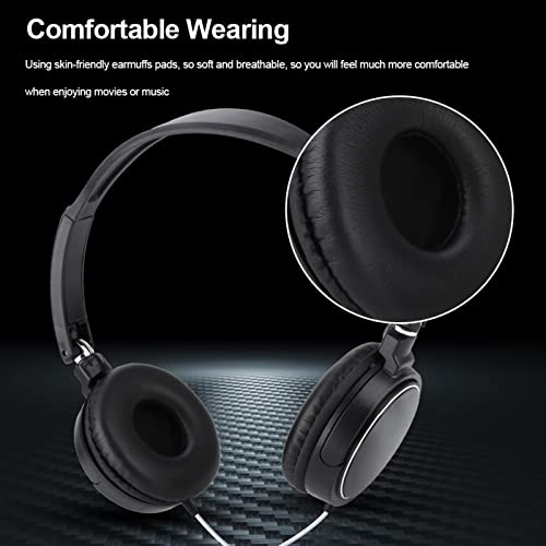 Foldable Head Mounted Headphone Mini Wired Headset Hands Compact Stereo HiFi Music Headset Support Rotatable Ear Cup Adjustable Headband Support TF Card