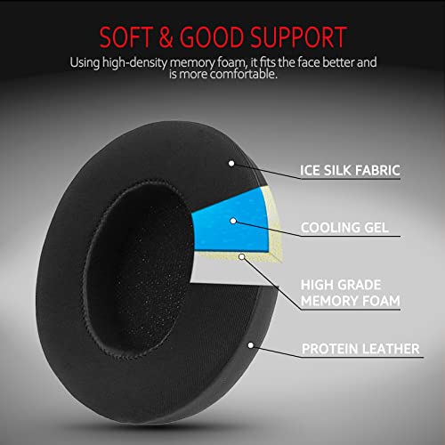 Beats Studio 3 Replacement Ear Pads, Premium Durable Beats Replacement Ear Pads, Beats Studio 3 earpad Replacement for Studio 2 & 3 B0500/B0501 Wired/Wireless, Cooling-Gel - color: Cooling-Gel