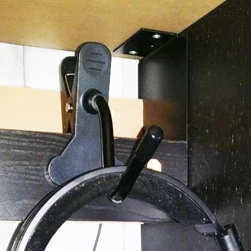 AUXPhome Headphone Stand with Adjustable Hook, Metal Headset Holder, Flexible Tip, Clamp-On, Universal Thickness, Vertical and Horizontal Mount, for Desk up to 2 inch (50MM) - 744591662932