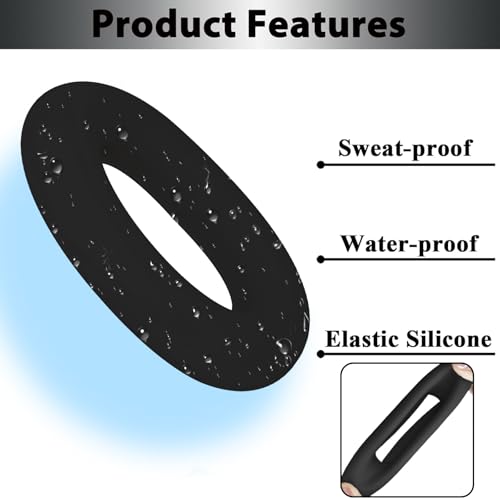 Adhiper 3-in-1 Silicone Sweat Case Cover for Sony WH-1000XM6 Headphones, XM6 Covers Accessories Silicone Ear Pads Covers & Headband Cover & Ear Cups Protector, Washable & Sweatproof - Black - color: Black