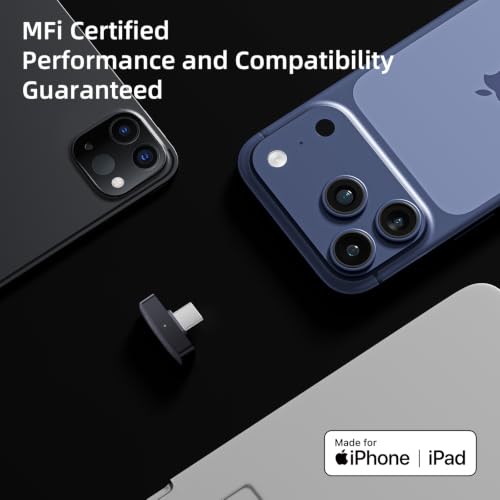 Questyle QCC Dongle Pro2 [MFi Certified] USB-C Bluetooth 6.1 Audio Adapter | Bluetooth Transmitter with LE Audio, LDAC,LHDC,aptX Lossless&aptX-Adaptive,Auracast, Wireless Dongle for PS5/Headphones/PC